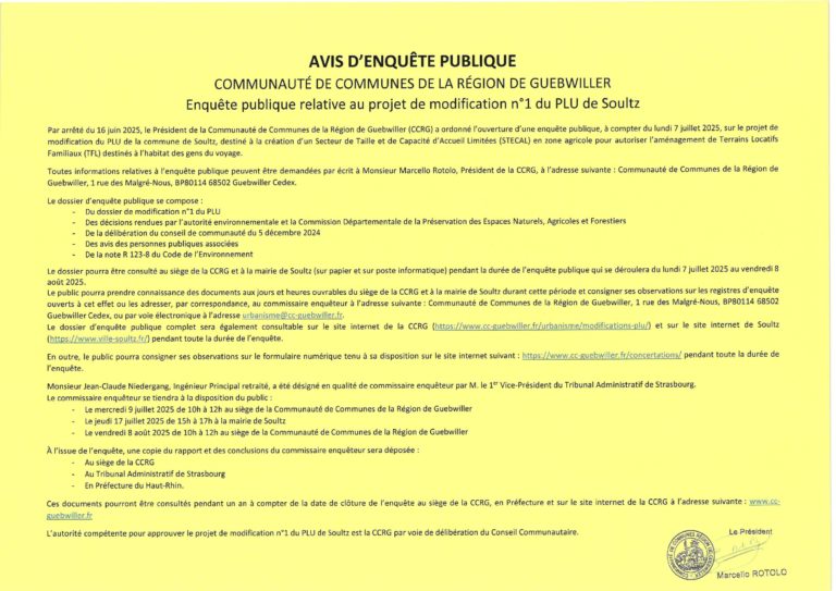 Avis d’enquête publique