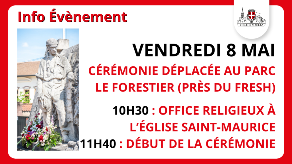Cérémonie patriotique du 8 mai : lieu modifié
