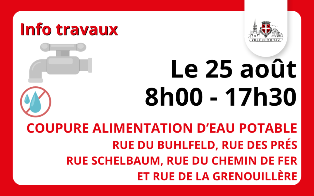 Avis de coupure d&rsquo;eau – 25/08