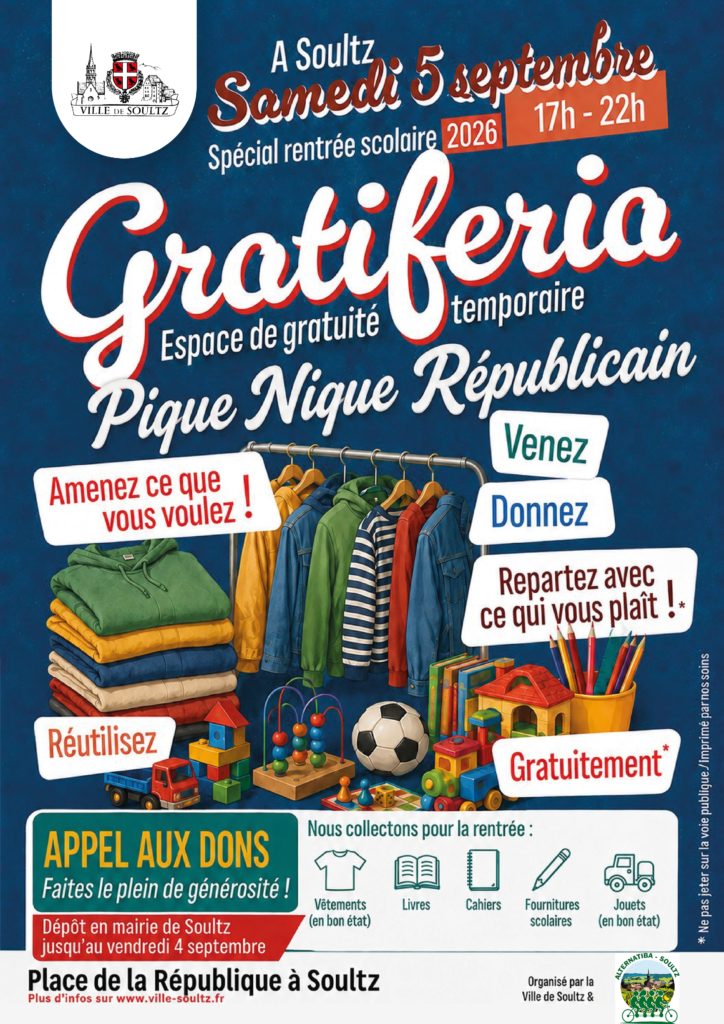 Appel aux dons – Gratiféria de l&rsquo;association Alternatiba Soultz