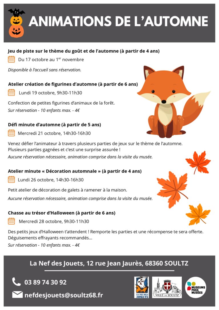 Animations de l’automne à la Nef des Jouets